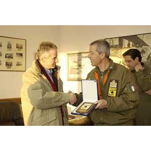 Riccardo Illy (Presidente Friuli Venezia Giulia) in visita alla Base aerea di Aviano. (Aviano 21/01/04)