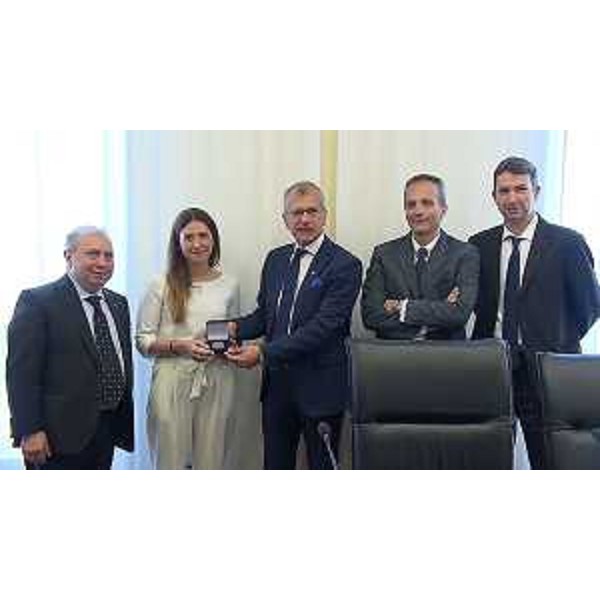 Il vicepresidente Enrico Sbriglia, Luisa Pizzol, il presidente Piero Mauro Zanin, il vicepresidente Francesco Russo e il consigliere regionale Andrea Ussai - Il vicepresidente Enrico Sbriglia, Luisa Pizzol, il presidente Piero Mauro Zanin, il vicepresidente Francesco Russo e il consigliere regionale Andrea Ussai
