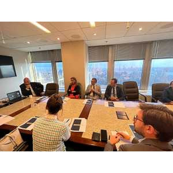 Il governatore del Friuli Venezia Giulia Massimiliano Fedriga a New York insieme all'assessore regionale alle Autonomie locali Pierpaolo Roberti - Il governatore del Friuli Venezia Giulia Massimiliano Fedriga a New York insieme all'assessore regionale alle Autonomie locali Pierpaolo Roberti