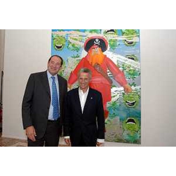 Riccardo Illy (Presidente Regione Friuli Venezia Giulia) con Giancarlo Galan (Presidente Regione Veneto) nel corso della mostra d'arte contemporanea a Villa Manin