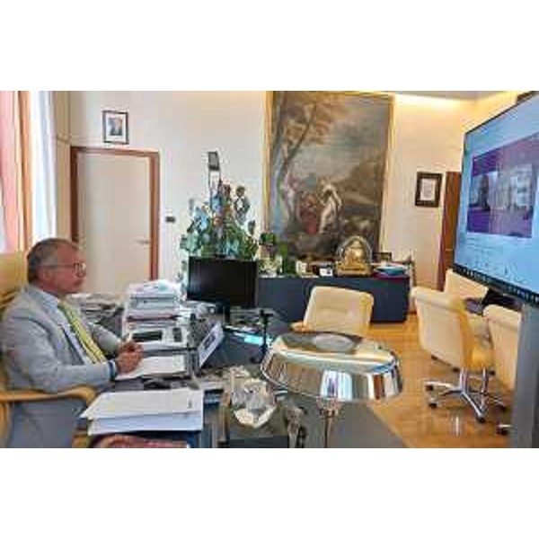 Il presidente Piero Mauro Zanin durante il seminario web - Il presidente Piero Mauro Zanin durante il seminario web