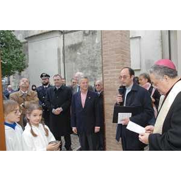 Riccardo Illy (Presidente Friuli Venezia Giulia), Dino De Antoni (Arcivescovo Gorizia), Marzio Strassoldo (Presidente Provincia Udine), Renato Nuovo (Sindaco Aiello del Friuli) e Fabio La Gioia (Parroco Aiello del Friuli) all'inaugurazione di due opere parrocchiali ad Aiello del Friuli. (Aiello del Friuli 08/12/06)