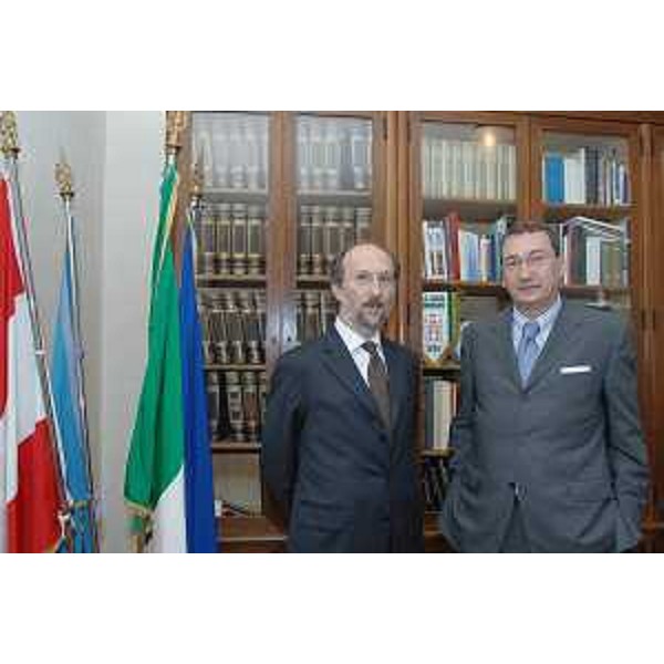 Riccardo Riccardi (Assessore regionale Mobilità e Trasporti) e Sergio Bolzonello (Sindaco Pordenone) nella sede municipale di Pordenone. (Pordenone 04/06/08)