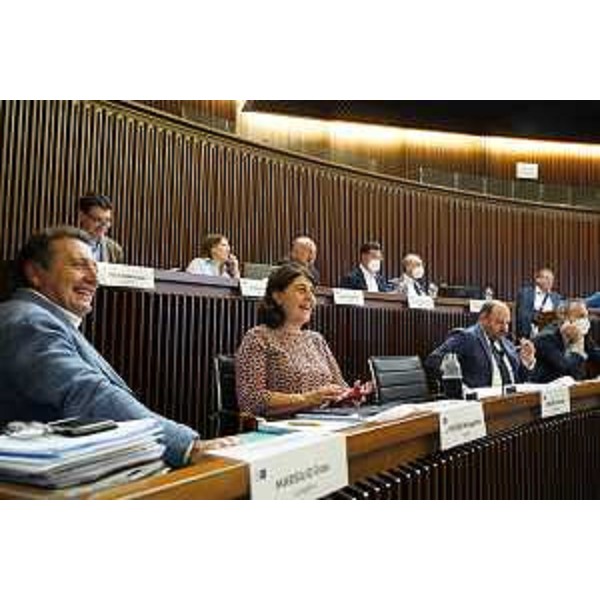 Il gruppo Pd durante i lavori d'Aula - Il gruppo Pd durante i lavori d'Aula