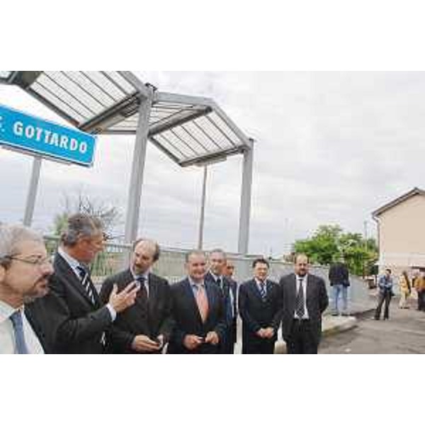Riccardo Riccardi (Assessore regionale Mobilità) all'inaugurazione della nuova stazione di San Gottardo sulla linea Udine-Cividale con i Sindaci Furio Honsell (Udine) e Attilio Vuga (Cividale del Friuli), e Angelo Compagnon (Commissione Trasporti Camera). (Udine 08/06/08) 