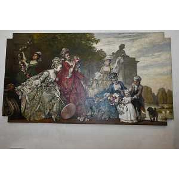 Il dipinto "Offerta di ghirlande" di Cesare Dell'Acqua - Il dipinto "Offerta di ghirlande" di Cesare Dell'Acqua