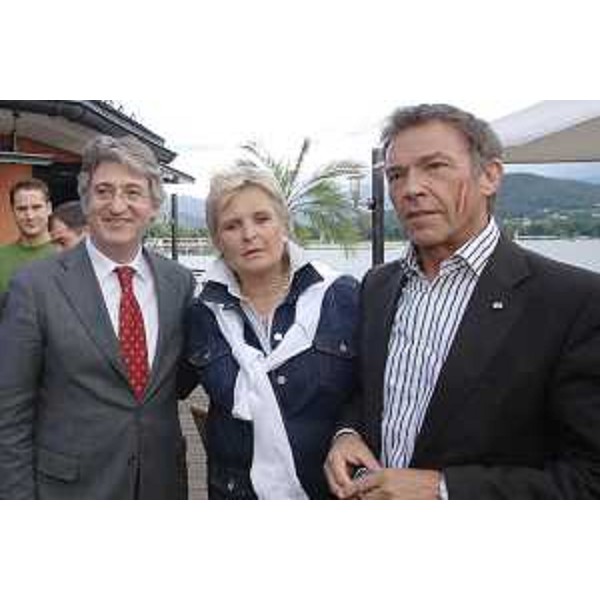 Renzo Tondo (Presidente Friuli Venezia Giulia) con Jorge Haider (Governatore Carinzia) e signora, a Klagenfurt. (Klagenfurt 16/06/08)