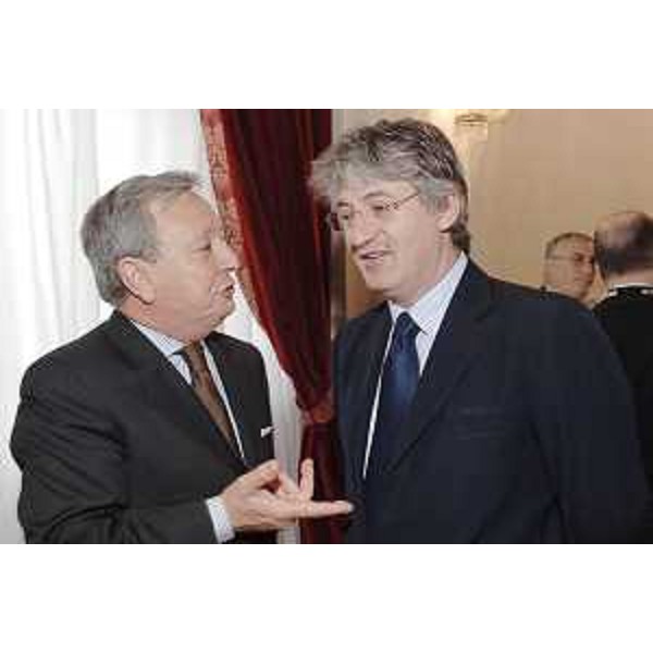 Renzo Tondo (Presidente Friuli Venezia Giulia) con Domenico Mazzilli (Questore Trieste) alla Conferenza regionale delle Autorità di Pubblica sicurezza a Trieste. (Trieste 18/06/08)