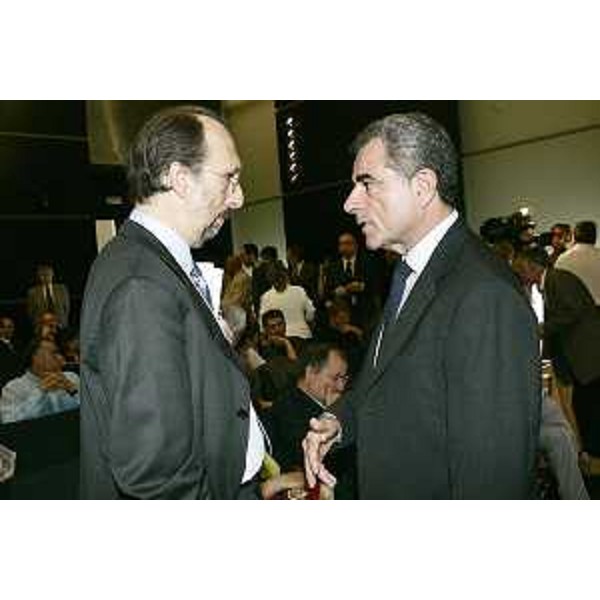 Riccardo Riccardi (Assessore regionale Infrastrutture Trasporto) con Mauro Moretti (Amministratore delegato Gruppo FS) a Roma. (Roma 20/06/08)