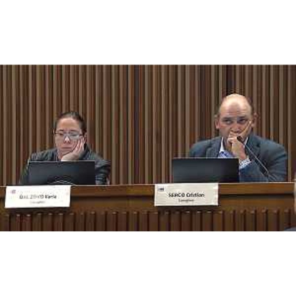 I consiglieri regionali Ilaria Dal Zovo e Cristian Sergo (M5S) durante i lavori della IV Commissione - I consiglieri regionali Ilaria Dal Zovo e Cristian Sergo (M5S) durante i lavori della IV Commissione