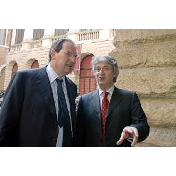 Renzo Tondo (Presidente Regione Friuli Venezia Giulia) e Giancarlo Galan (Presidente Regione Veneto). (Vicenza 23/06/08)