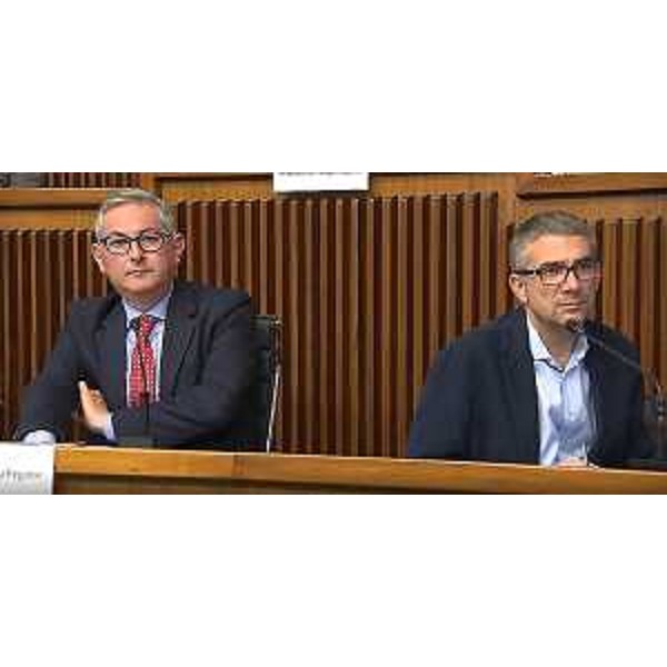 Alessandro Basso (FdI), presidente della I Commissione, con l'assessore Pierpaolo Roberti - Alessandro Basso (FdI), presidente della I Commissione, con l'assessore Pierpaolo Roberti