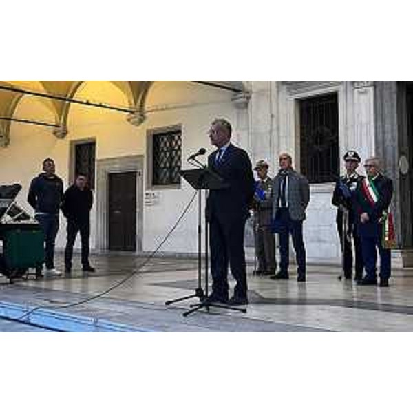 L'intervento di Piero Mauro Zanin durante la cerimonia a Udine - L'intervento di Piero Mauro Zanin durante la cerimonia a Udine