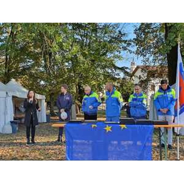 Maddalena Spagnolo (Lega) con i responsabili della Protezione civile regionale e di Latisana - Maddalena Spagnolo (Lega) con i responsabili della Protezione civile regionale e di Latisana