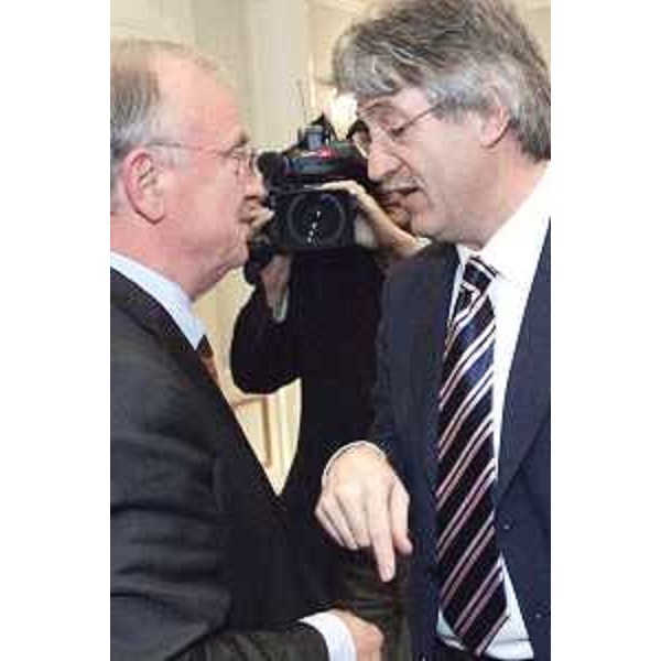 Renzo Tondo (Presidente Friuli Venezia Giulia) e Luc Van Den Brande (Presidente Comitato delle Regioni) a Zagabria. (Zagabria 07/07/08)