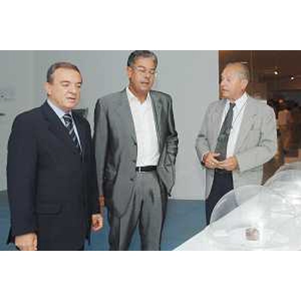 Domenico Romeo (Rettore Università Trieste), Roberto Antonaz (Assessore regionale Cultura) e Antonio Bramati (Direttore Museo nazionale Antartide "Felice Ippolito") in visita al Museo nazionale dell'Antartide "Felice Ippolito" di Trieste. (Trieste 14/09/06)