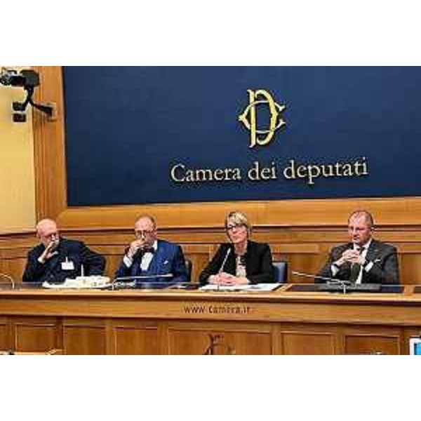 Una fase della conferenza stampa di oggi a Montecitorio - Una fase della conferenza stampa di oggi a Montecitorio