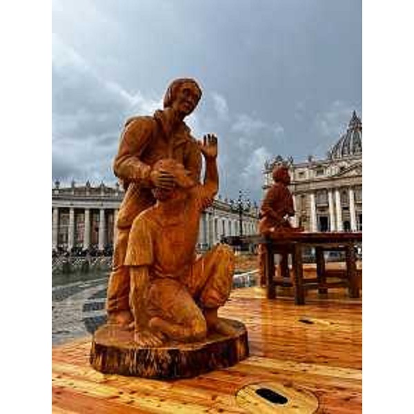 Un particolare del presepe di Sutrio in piazza San Pietro - Un particolare del presepe di Sutrio in piazza San Pietro