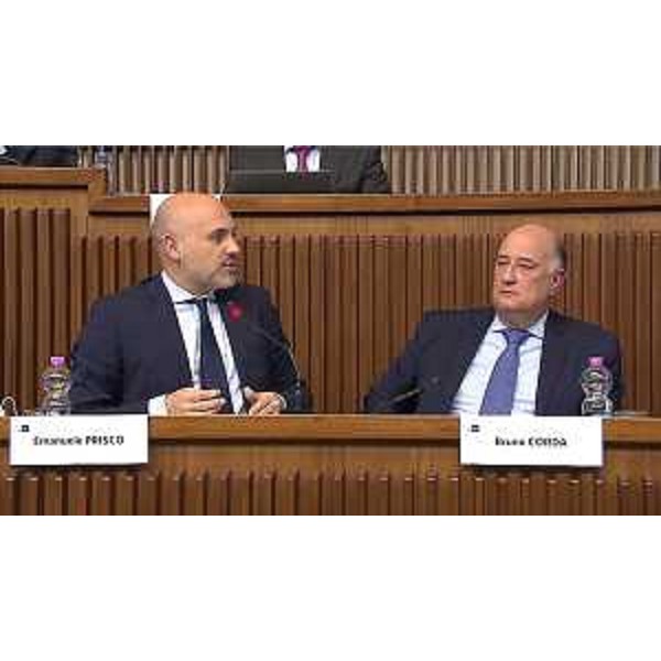 Il sottosegretario Emanuele Prisco e il direttore Bruno Corda - Il sottosegretario Emanuele Prisco e il direttore Bruno Corda