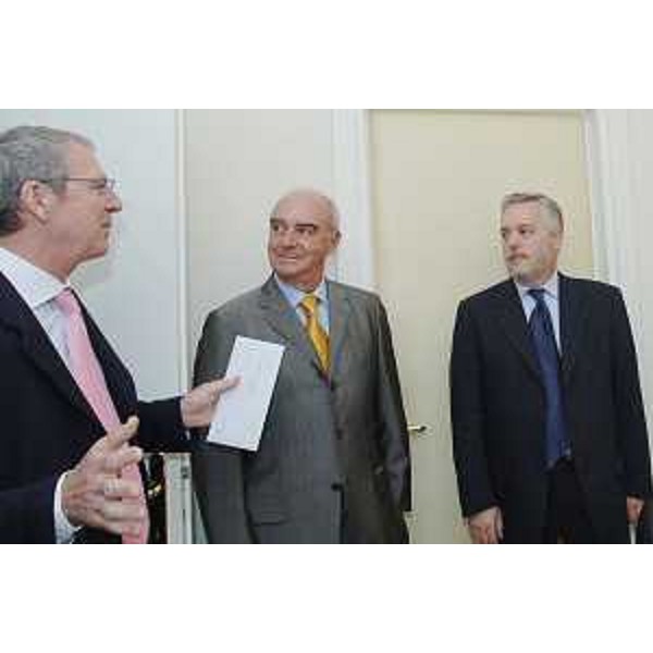 Vanni Lenna (Assessore regionale Ambiente e Lavori pubblici) nel corso della riunione presso l'Assindustria goriziana. (Gorizia 10/07/08)