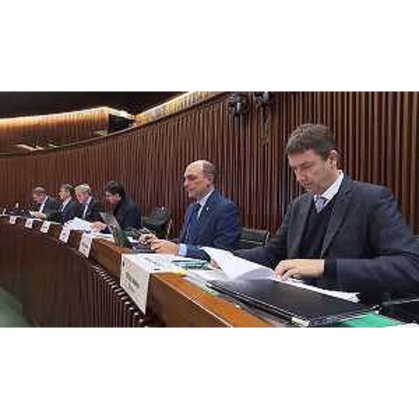 Da sx, i pentastellati Andrea Ussai, Cristian Sergo e Mauro Capozzella - Da sx, i pentastellati Andrea Ussai, Cristian Sergo e Mauro Capozzella