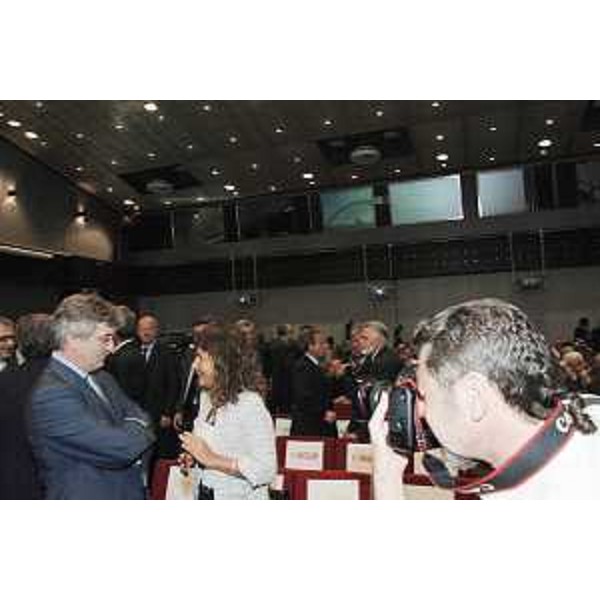 Renzo Tondo (Presidente Friuli Venezia Giulia) con Emma Marcegaglia (Presidente Confindustria) al Convegno Nord Est 2008, a Mestre. (Mestre 14/07/08)