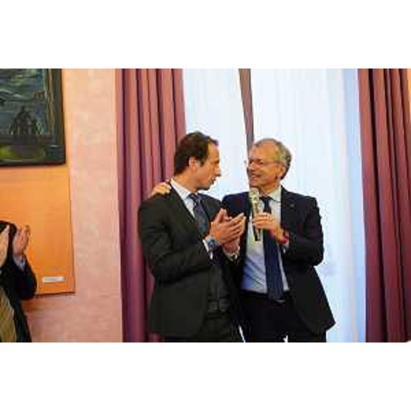 Il governatore Massimiliano Fedriga con il presidente del Consiglio regionale, Piero Mauro Zanin, durante gli auguri di Fine Anno - Il governatore Massimiliano Fedriga con il presidente del Consiglio regionale, Piero Mauro Zanin, durante gli auguri di Fine Anno