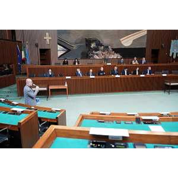 Una fase della conferenza stampa di Fine Anno - Una fase della conferenza stampa di Fine Anno