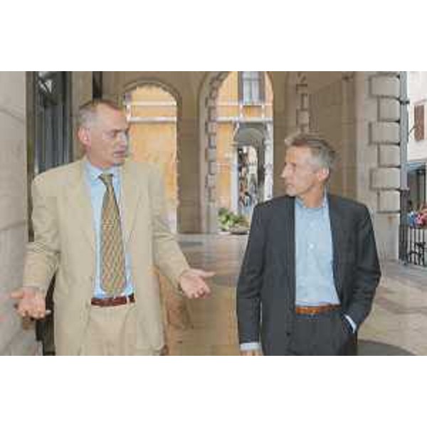 Riccardo Illy (Presidente Friuli Venezia Giulia) e Sergio Cecotti (Sindaco Udine) presso la sede municipale di Udine. (Udine 24/06/03) 