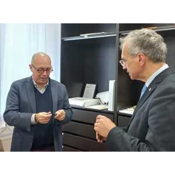 Roberto Giurano e Piero Mauro Zanin durante la visita - Roberto Giurano e Piero Mauro Zanin durante la visita