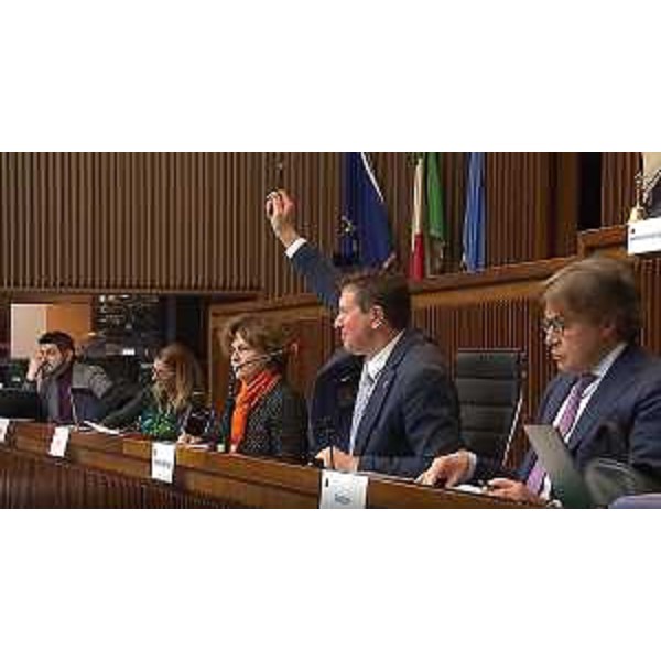 L'assessore Sergio Emidio Bini (primo da destra), accanto al presidente della II Commissione, Alberto Budai (Lega) - L'assessore Sergio Emidio Bini (primo da destra), accanto al presidente della II Commissione, Alberto Budai (Lega) 