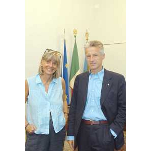 Maria Cristina Pedicchio (Presidente Consorzio Area di Ricerca) e Riccardo Illy (Presidente Friuli Venezia Giulia) nella sede della Regione a Trieste. (Trieste 25/07/03) 