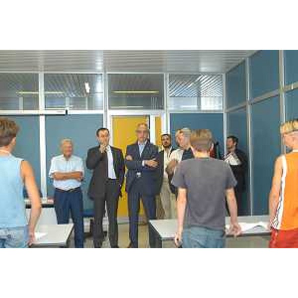 Gianni Pecol Cominotto (Assessore regionale Politiche sociali) ed Ettore Rosato (Consigliere regionale) visitano il Villaggio del Fanciullo di Opicina. (Opicina 31/07/03)