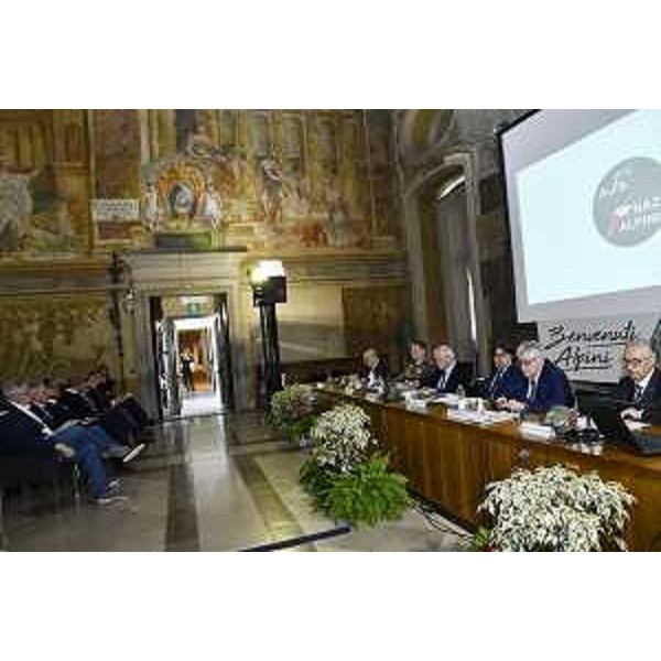 Un momento della conferenza stampa di presentazione della 94esima Adunata nazionale degli Alpini a Udine - Un momento della conferenza stampa di presentazione della 94esima Adunata nazionale degli Alpini a Udine
