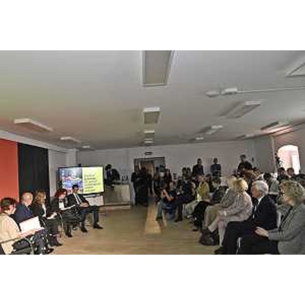 Un momento della conferenza stampa all'interno del museo Its Arcademy - Un momento della conferenza stampa all'interno del museo Its Arcademy