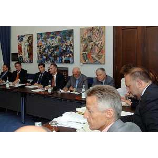 Riccardo Illy (Presidente Regione Friuli Venezia Giulia) con Roberto Cosolini (Assessore regionale al lavoro, formazione, università e ricerca) (Trieste, 25/07/06)
