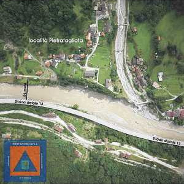 Rilievi per la costruzione del ponte 'Bailey' sul Fella, al servizio della comunità di Pietratagliata in Comune di Pontebba. (05/09/03)