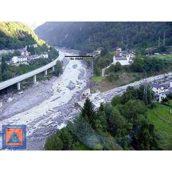 Rilievi per la costruzione del ponte 'Bailey' sul Fella, al servizio della comunità di Pietratagliata in Comune di Pontebba. (05/09/03)