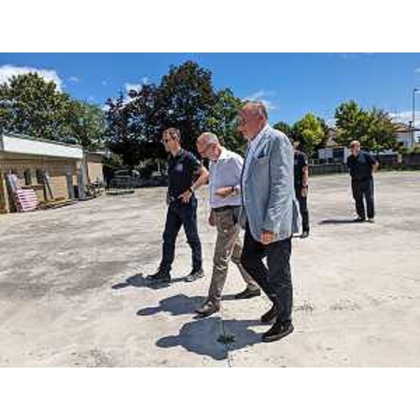 L'assessore Riccardi con direttore PC Amedeo Aristei e il sindaco di Mortegliano Roberto Zuliani - L'assessore Riccardi con direttore PC Amedeo Aristei e il sindaco di Mortegliano Roberto Zuliani 