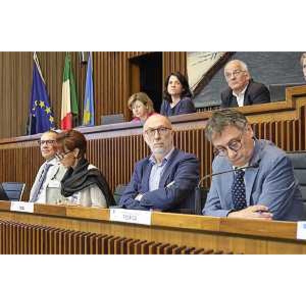 I banchi della presidenza con Riccardi e Bolzonello - Silvano Trieste 2023-06-29 Consiglio Regionale, Terza Commissione Consiliare ph Massimo Silvano