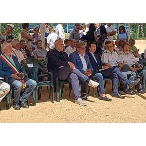 Da sinistra il sindaco di San Giorgio di Nogaro, Pietro Del Frate, il presidente del Cr Fvg Mauro Bordin e il presidente del Coni regionale, Giorgio Brandolin - Da sinistra il sindaco di San Giorgio di Nogaro, Pietro Del Frate, il presidente del Cr Fvg Mauro Bordin e il presidente del Coni regionale, Giorgio Brandolin