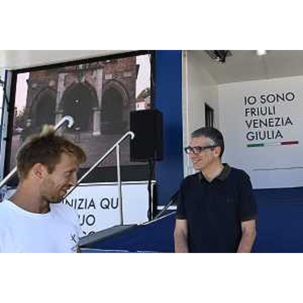 L'assessore Roberti assieme a Gabriele Auber - L'assessore Roberti assieme a Gabriele Auber