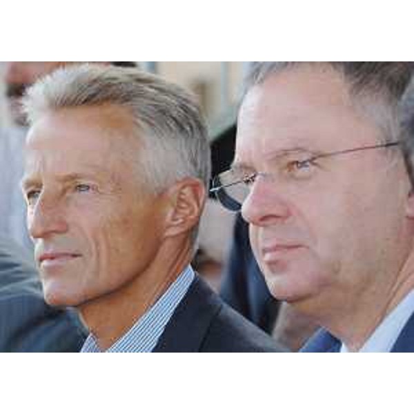 Riccardo Illy (Presidente Regione Friuli Venezia Giulia) e Alessandro Tesini (Presidente Consiglio regionale) in occasione della Corsa degli Asini di Fagagna. (Fagagna 02/09/07) 