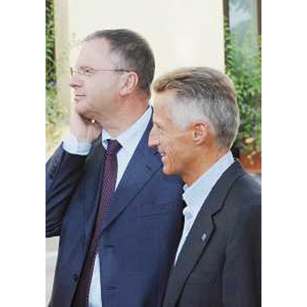 Riccardo Illy (Presidente Regione Friuli Venezia Giulia) e Alessandro Tesini (Presidente Consiglio regionale) in occasione della Corsa degli Asini di Fagagna. (Fagagna 02/09/07) 