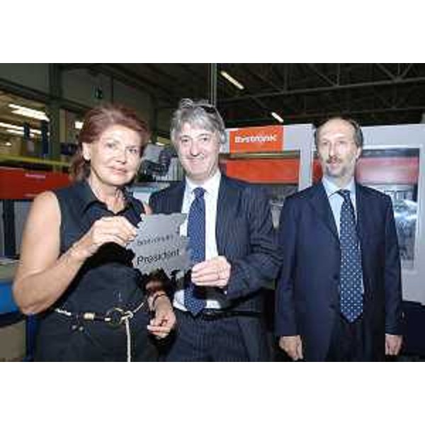 Renzo Tondo (Presidente Friuli Veenzia Giulia) e Riccardo Riccardi (Assessore regionale Viabilità e Trasporti) visitano la Aussafer Due, industria che fa parte del Consorzio per lo sviluppo della zona industriale dell'Aussa-Corno. (San Giorgio di Nogaro 01/08/08)