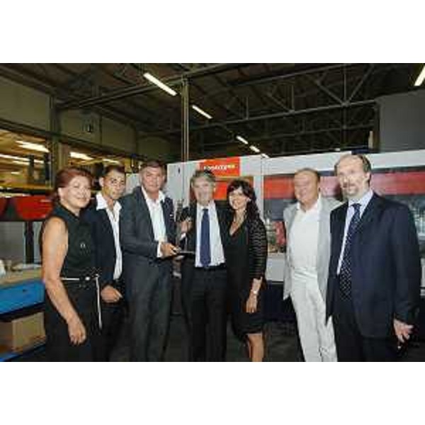 Renzo Tondo (Presidente Friuli Veenzia Giulia) e Riccardo Riccardi (Assessore regionale Viabilità e Trasporti) visitano la Aussafer Due, industria che fa parte del Consorzio per lo sviluppo della zona industriale dell'Aussa-Corno. (San Giorgio di Nogaro 01/08/08)