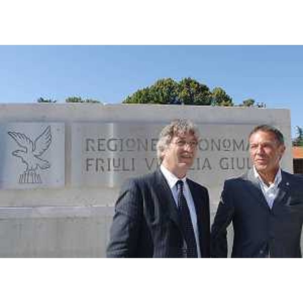 Renzo Tondo (Presidente Friuli Venezia Giulia) e Joerg Haider (Governatore Carinzia) presso la sede regionale di Udine. (Udine 27/08/08)