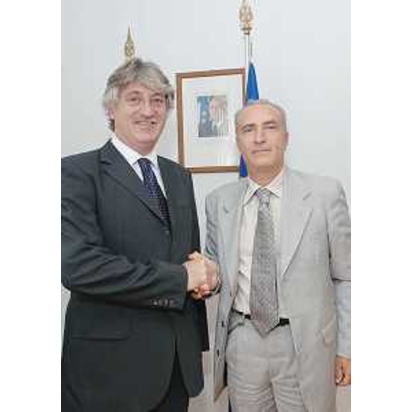 Renzo Tondo (Presidente Friuli Venezia Giulia) e Antonio Maiorano (Questore Pordenone). (Pordenone 05/09/08)