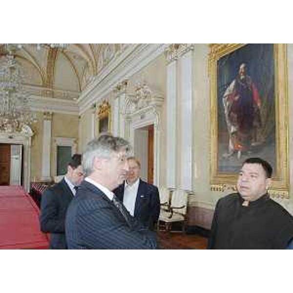 Renzo Tondo (Presidente Friuli Venezia Giulia) con H.E. Remigio Maradona (Direttore IIMSAM-Intergovernmental Institution for the use of Micro-algae Spirulina against Malnutrition), nella sede della Regione a Trieste. (Trieste 15/09/08)