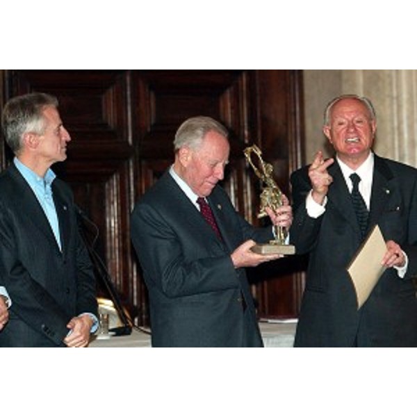 Riccardo Illy (Presidente della Regione Friuli Venezia Giulia), Carlo Azeglio Ciampi (Presidente della Repubblica Italiana) alla cerimonia di consegna dei premi "Giovanni da Udine" (Roma, 22/11/04)
